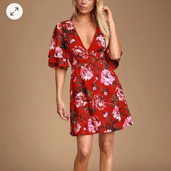 red low cut skater dress Sexy Red Dress - Backless Dress - Backless Skater Dress